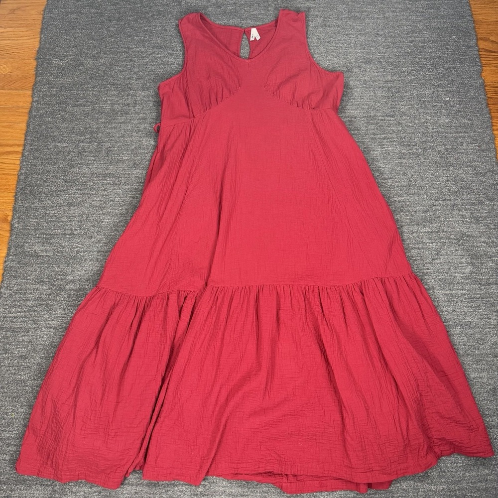 Pact Organic Cotton Coastal Double Gauze Cami Maxi Dress Women 2XL XXL Beach